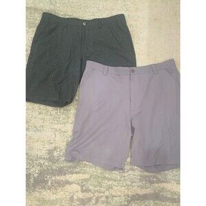 SET (2) UNDER ARMOUR Sz 40 Heat Gear Loose Men's Golf Athletic Gray Shorts